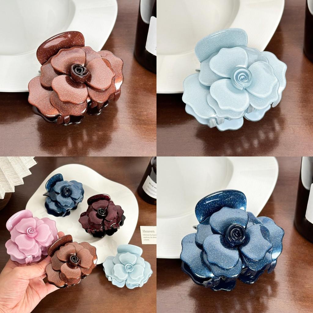 Beautiful Handcrafted Rose Acetate Hair Claw Clip For Women Available In Multiple Colors