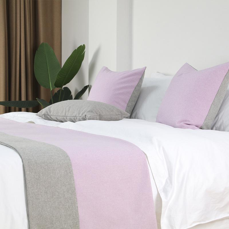 Modern Hotel Bed Flag Bed Runner Luxury Homestay Cotton Linen Bed Tail Towel Wedding Room Bed Tail Pillowcase