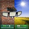 Outdoor Waterproof Solar Light with Motion Sensor 3-Head 200+ LEDs Security Light for Porches Garages Yard Entrances