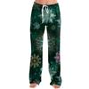 Ladies' Loose And Casual Christmas Printed Wide Leg Pants With Elastic Waistband Drawstring And Pocket Pants