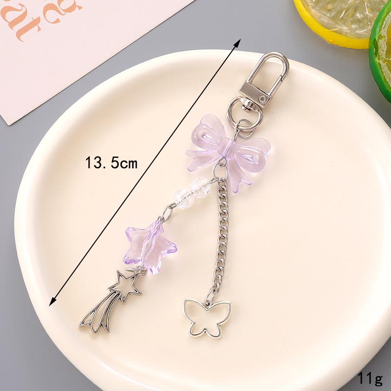 Handmade Colorful Bow Pendant Phone Case Keychain Lanyard Charm