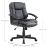 Desk Chair, PU Leather Office Chair with Adjustable Height and Swivel Wheels, for Home Work Study, Black