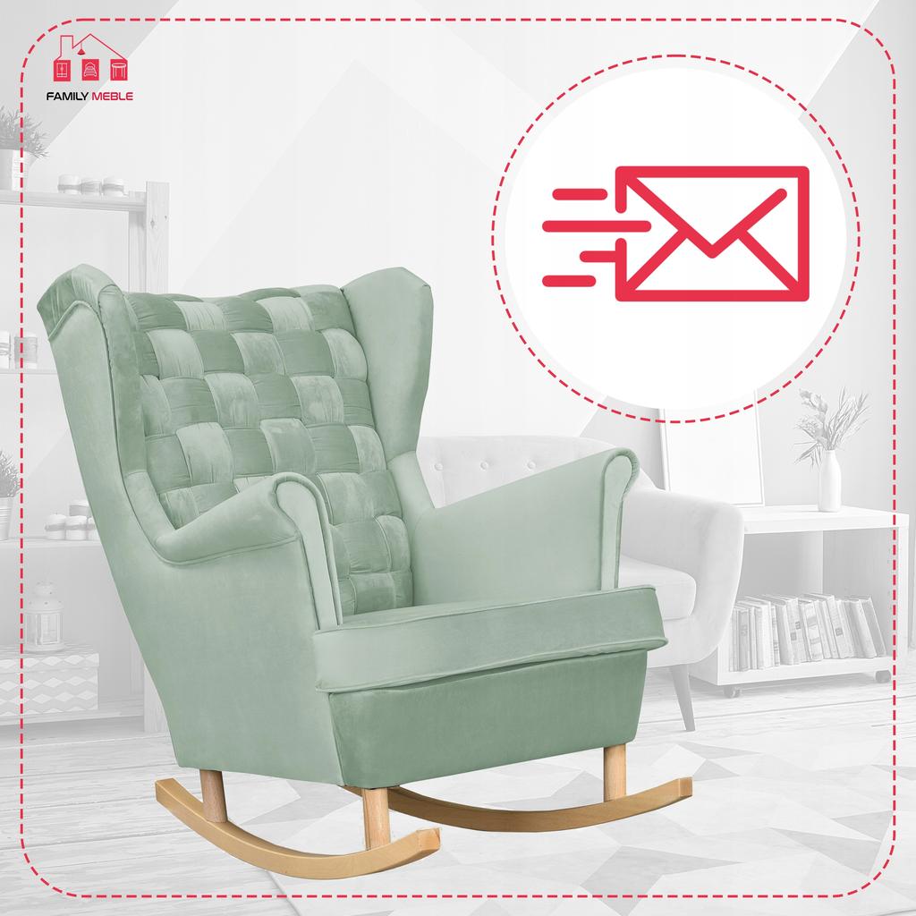 Carol Rocking Chair, Scandinavian, Family Meble, Light Mint
