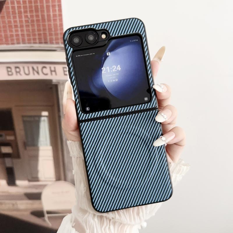 

Magsafe Магнитная Беспроводная Зарядка Роскошный Однотонный Чехол из Углеродного Волокна для Складного Телефона Samsung Z Flip 6 5 4 3 Чехол-Бампер For Samsung Galaxy Z Flip 5 синий