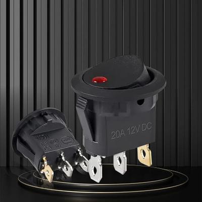 4/1PCS ON/OFF 20A 12V Waterproof LED Light Luminescence Toggle Switches Car Boat Round Rocker Dot Switch Automotive Accessories