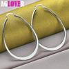 925 Sterling Silver Smooth Big Circle Hoop Earring Jewelry
