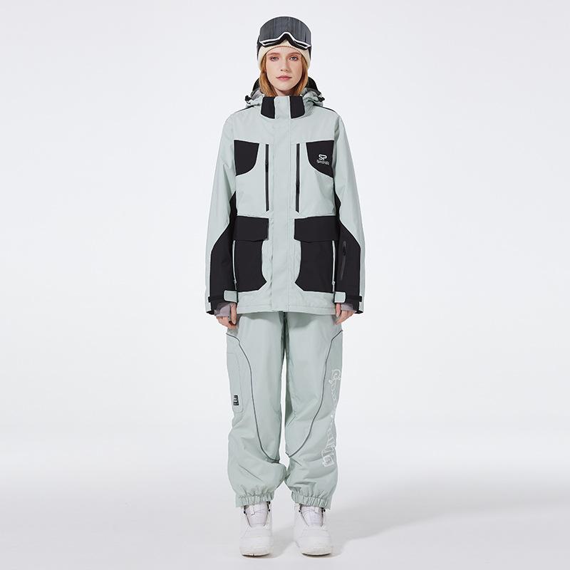 Herren- und Damen-Skianzug Outdoor Winter Warm Snowboardanzug Wasserdicht Winddicht Skijacke und Hose Set Übergröße Atmungsaktiv Isoliert Schneeanzug