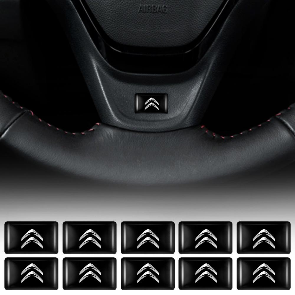 10/20pcs 3D Epoxy Badge Emblem Car Steering Wheel Stickers For Citroen C2 C1 C4 C3 C5 Berlingo Cactus Picasso Auto Accessories