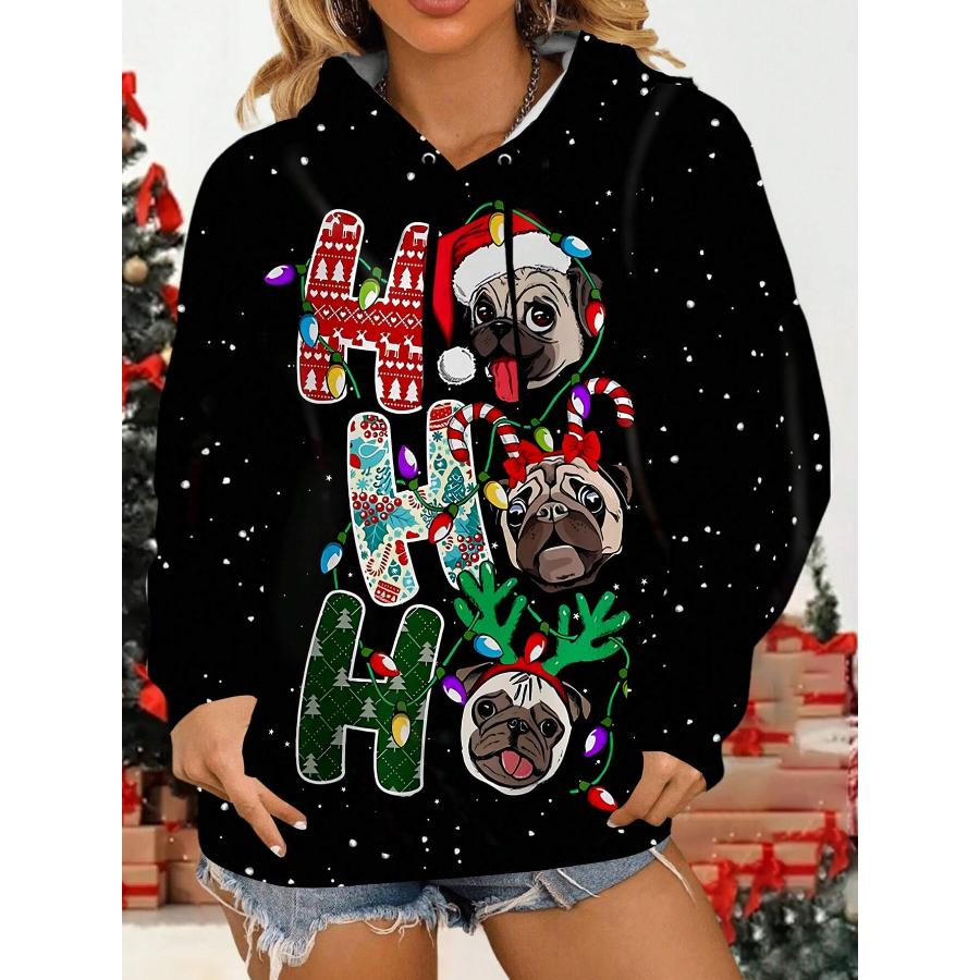 SHEIN Essnce Plus Size Женская Милая Рождественская Снеговик Графический Свитшот — фото 3