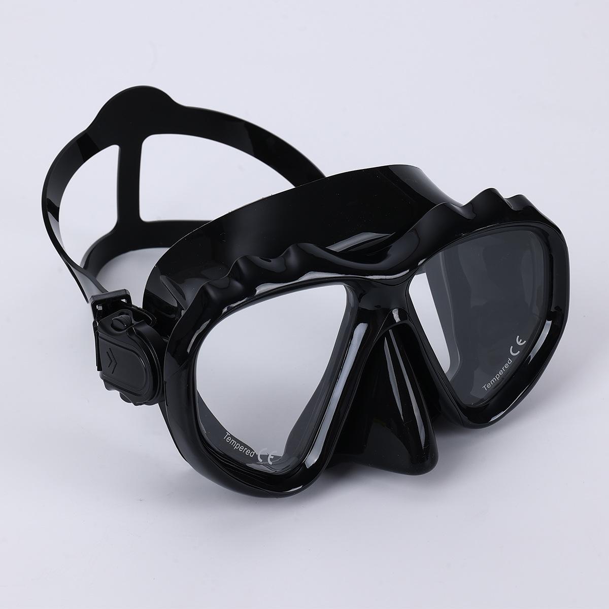 Myopia diving goggles with high-definition transparency, large frame, ultra-wide field of view, liquid silicone, waterproof and anti-fog, free-diving Conventional чёрный