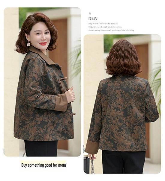 Spring & Autumn Chinese-Style Jacket for Grandma - Plus Size & Stylish Elderly Women's Clothing