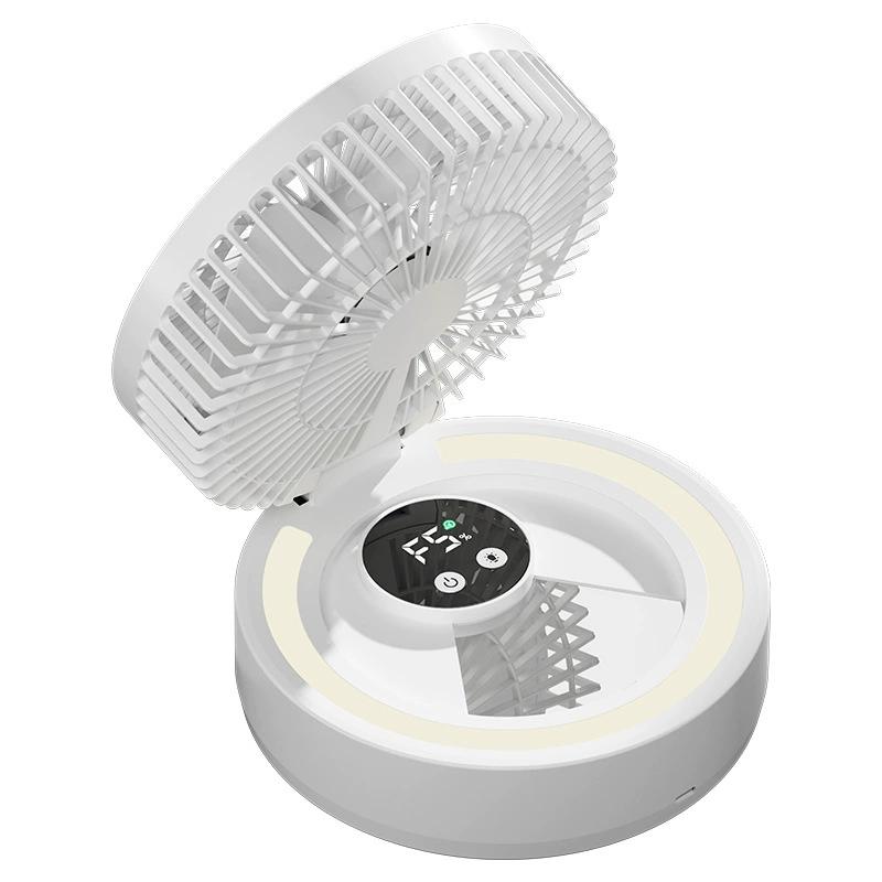 

Mini ventilador portátil plegable con espejo y carga USB para hogar oficina y dormitorio