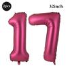 Giant 32 Inch Number Balloon Set Metallic Rose Red Foil Helium Balloon Kit DIY Happy Birthday Party Decor Kids Adult Anniversary