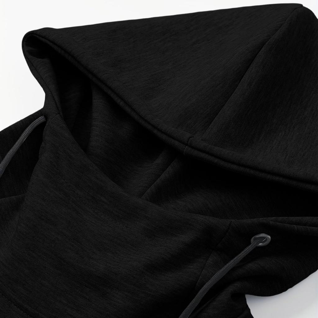 Men's Casual Long Sleeve Pullover Hoodie with Round Neck Sweatshirt for Sports and Everyday Wear