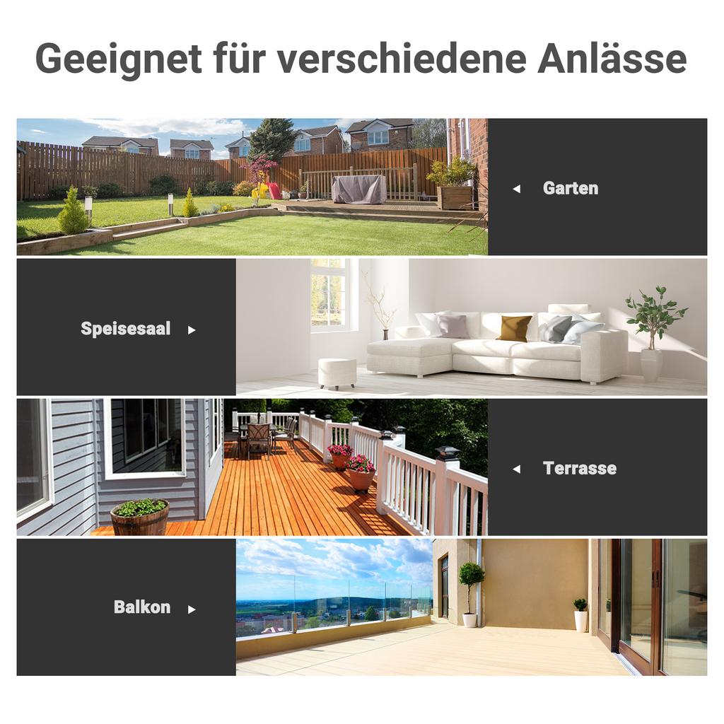 Gartentisch Bistro Tisch Glastisch Sicherheitsglas+Metall Schwarz L68,5xT68,5xH84cm