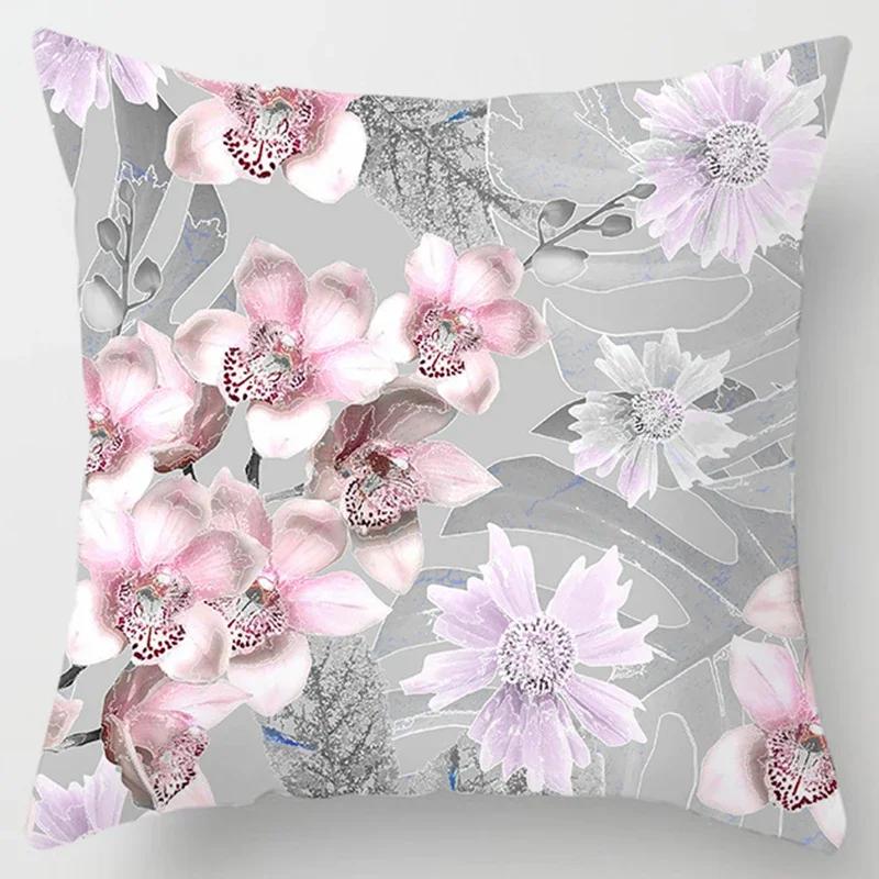 

Квадратная наволочка, Цветок с D-печатью, Элегантная и свежая, Домашнее украшение, Чехол для подушки на диван в гостиную, Наволочка 66x66cm