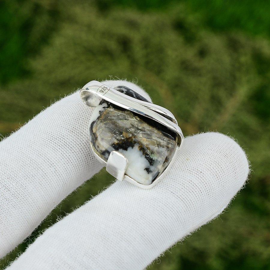 Marquise Zebra Jasper Stone 925 Sterling Silver Bezel Unique Elegant New Pendant