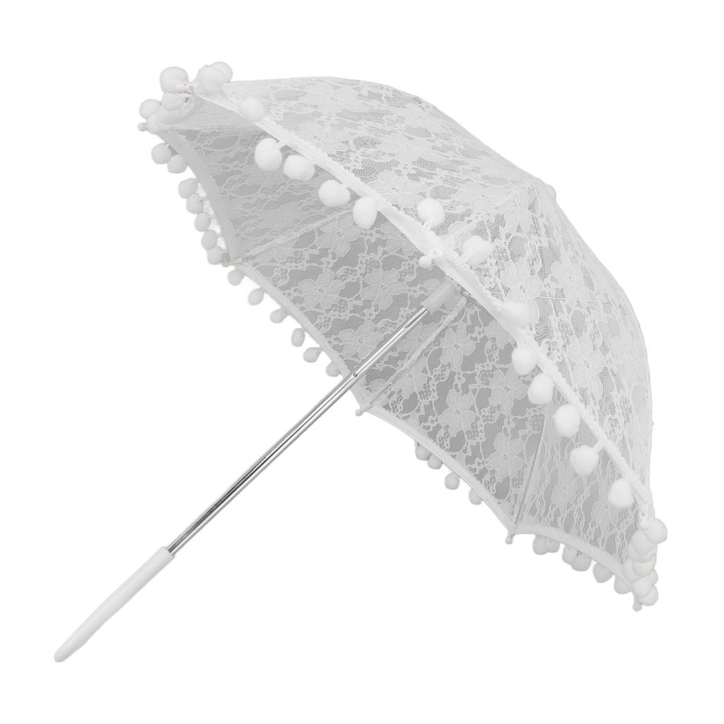 Biały Koronkowy Parasol Vintage Ślubny Koronkowy Parasol dla Panny Młodej Dziecięcy Kostium na Zdjęcie Koronkowy Parasol do Rekwizytów Fotograficznych