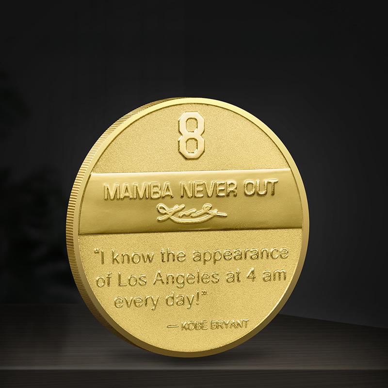 Commemorating NBA Star Kobe Bryant Coin Commemorative Medal Mamba Spirit Symbol Viper Badge Basketball Commemorative Coin No.8 & No.24