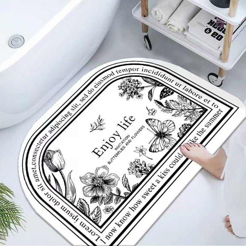 Bathroom Diatom Mud Mat Toilet, Entrance Door, Toilet Cartoon Non-slip Foot Pad Cushion