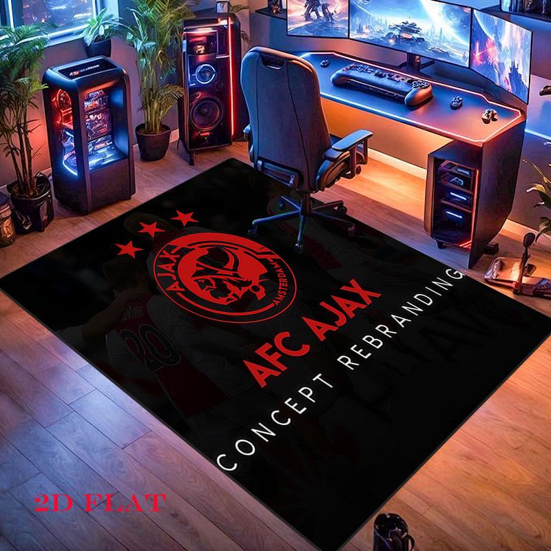 Tappeto AFC Ajax Amsterdam per Soggiorno Camera da Letto Casa Decorazione Divano, Tappetino Antiscivolo per Giochi Bambini