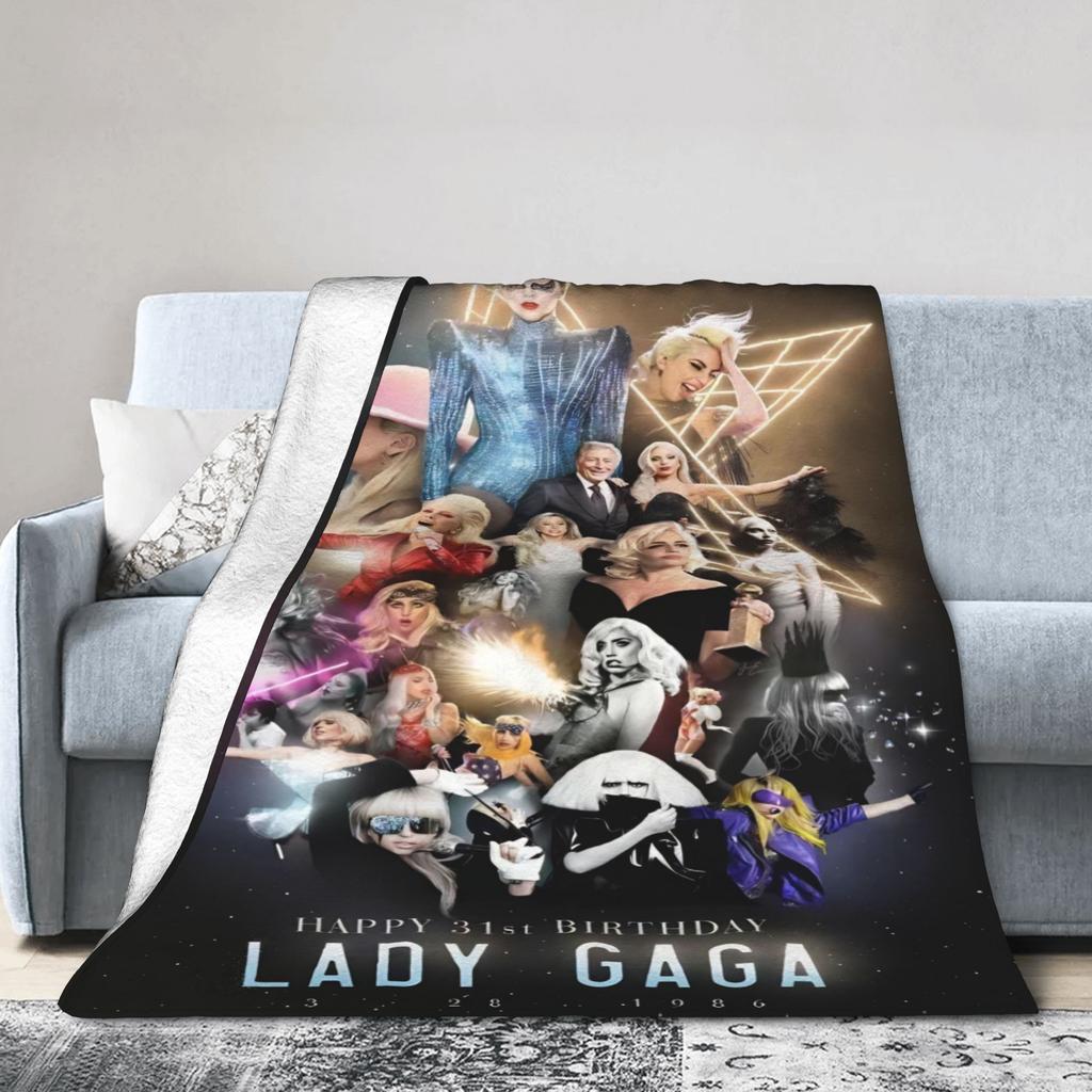 Lady Gaga Mayhem Album Super Warm Blanket Travel Plush Throw Blanket Novelty Couch Chair Flannel Bedspread Sofa Bed Cover