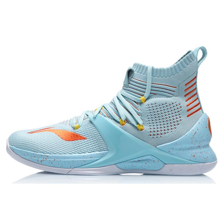 New LiNing Blockade Cushioning Anti Slip And Wear Resistant High Top Basketball Shoes Men's Blue ABAP057-3