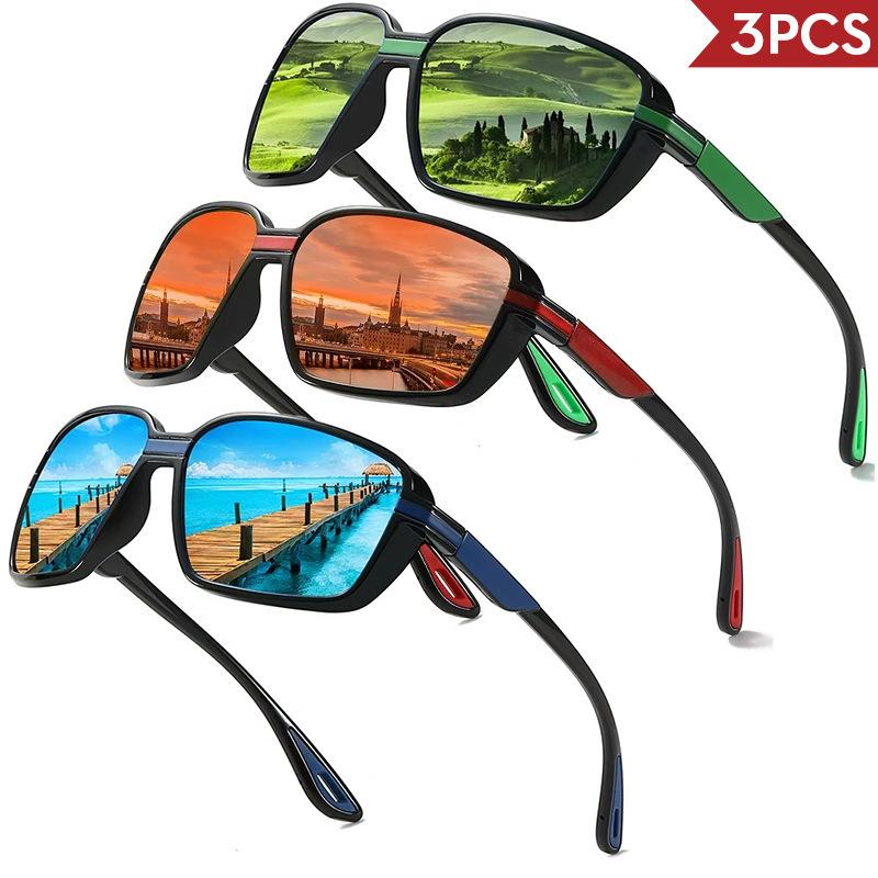 

European & American Full Frame Polarized Sports Sunglasses for Cycling, Fishing, and Driving. Tortoiseshell Frame Tea Lens