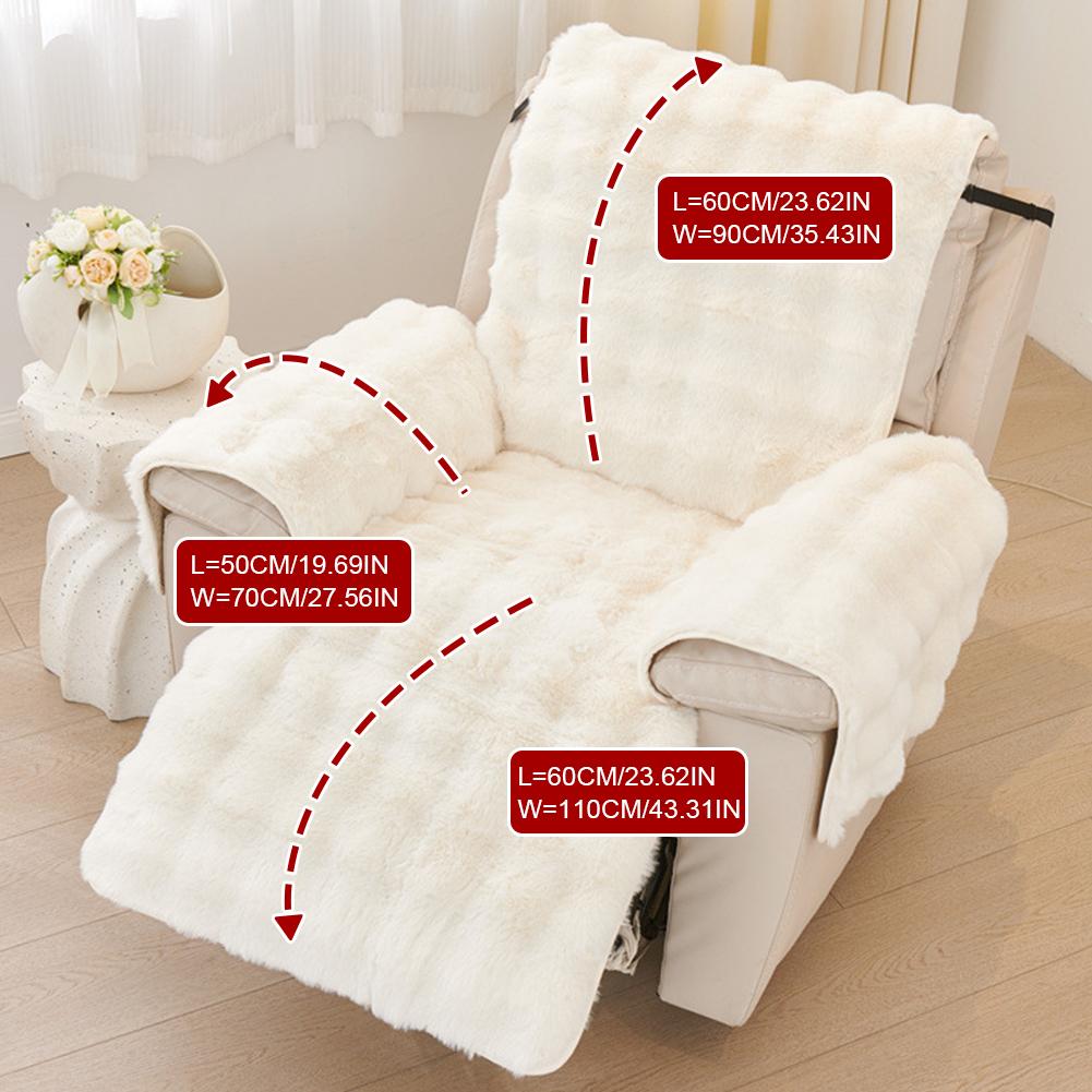 

Soft Plush Armchair Cover Comfortable Household Sofa Cover Washable Armchair Slipcover Protector Chair Couch Winter Warm Cushion белый