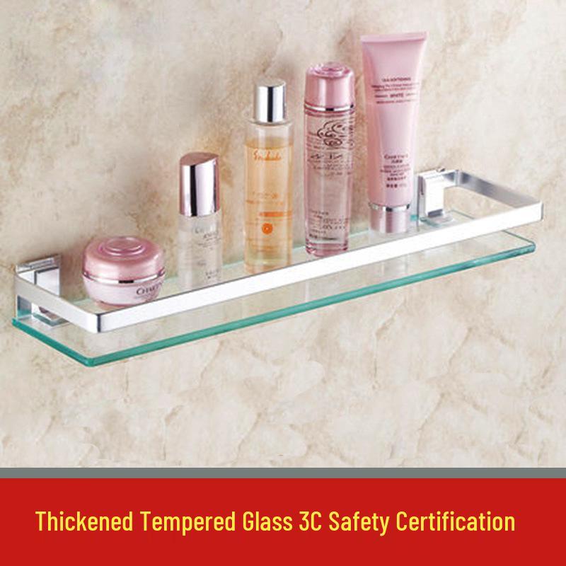 60cm Badezimmer Glasregal & Spiegelhalter – Einzelne Ebene