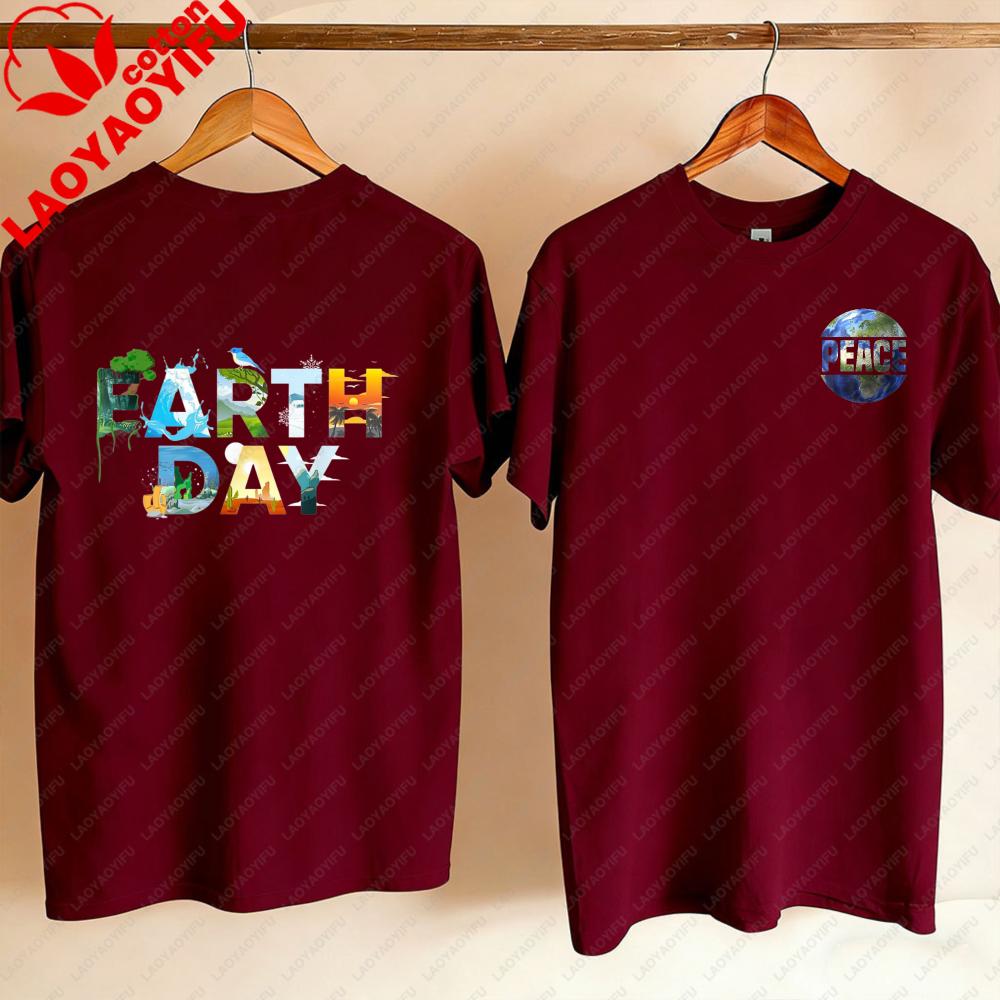 Earth Day EnvironUnisextal Protection Save Tree Animals Cotton TShirt Harajuku Oversized T Shirt Aesthetic Shirts for Women Tops