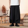 2025 Spring Summer Men Chinese Tai Chi Hanfu Trousers Men Solid Color Loose Black Pants Male Trendy Casual Wide Leg Pants