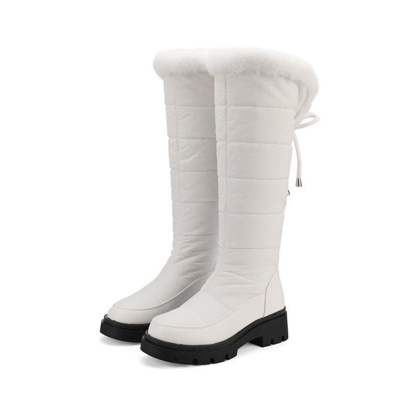 Thick Furry Boots Warm Snow Boots Slope Heel High Casual Boots 40-44 Boots