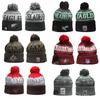 Gestrickte Mütze Winter Sport Wärme Verstellbar Unisex Zopfmuster Mütze Mit Gestickten Buchstaben Outdoor Bekleidung