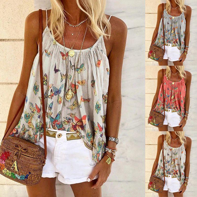 Womens Swing Vest Sleeveless Cami Top Ladies Flared Plus Size Tops Shirt Holiday