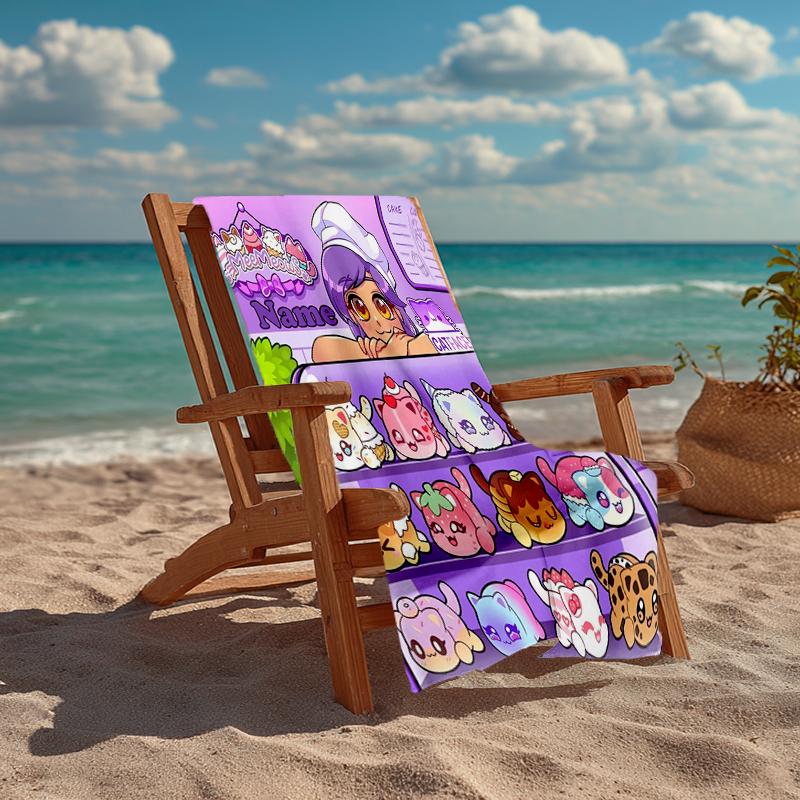Custom Name Ultra-Soft Beach Towel with Aphmau Theme,Ideal for Pool - Camping, Diving - Perfect Travel Essential, Vibrant Beach Towel.