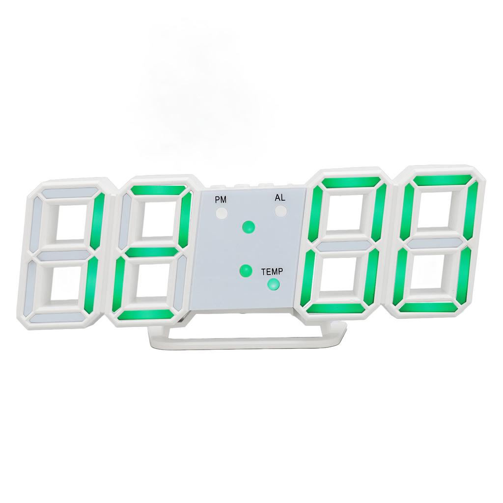 3D Digital Alarm Clock with Temperature Display Mute Snooze Function Brightness Adjustable 3D LED De