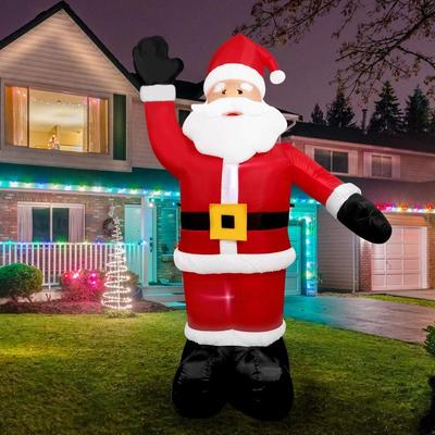 8 FT Lighted Blow Up Christmas Garden Lawn Decor Supplies Christmas Inflatable Santa Claus Yard Decoration