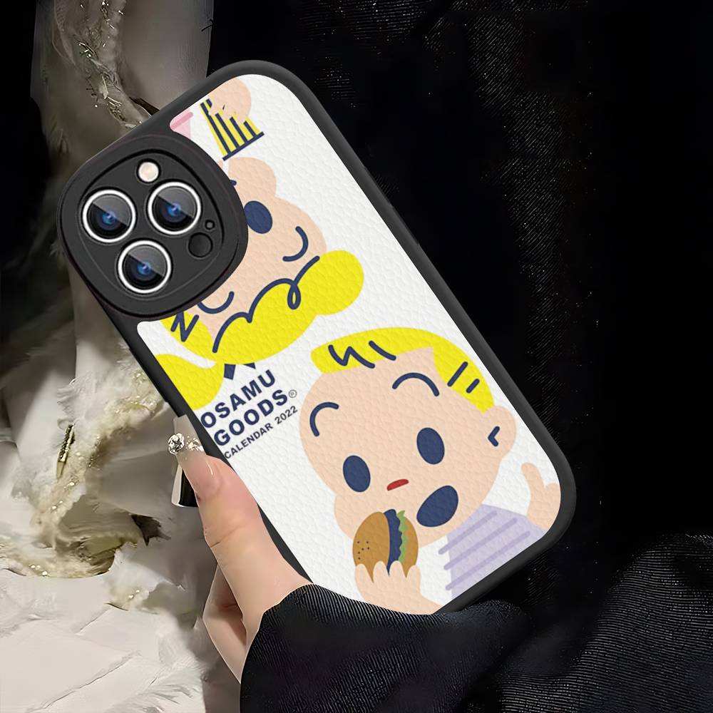 Kawaii O-OSAMU-G-GOODS Cute Phone Case For IPhone 16 15 14 13 12 11 Pro Max Plus Soft Leather Cover