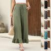 Women High Waisted Ruffle Hem Wide Leg Pants Drawstring Casual Palazzo Pants for Women
