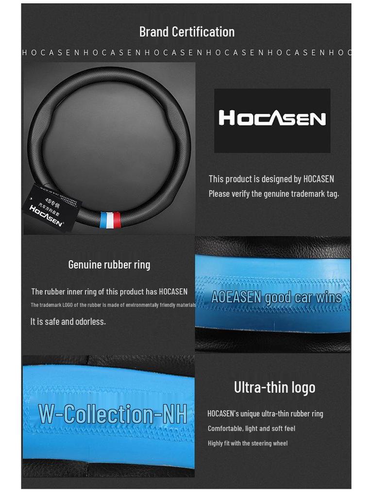 Genuine Leather Steering Wheel Cover for MG6, Roewe HS, ZS, and Ruihang 3SW Cars