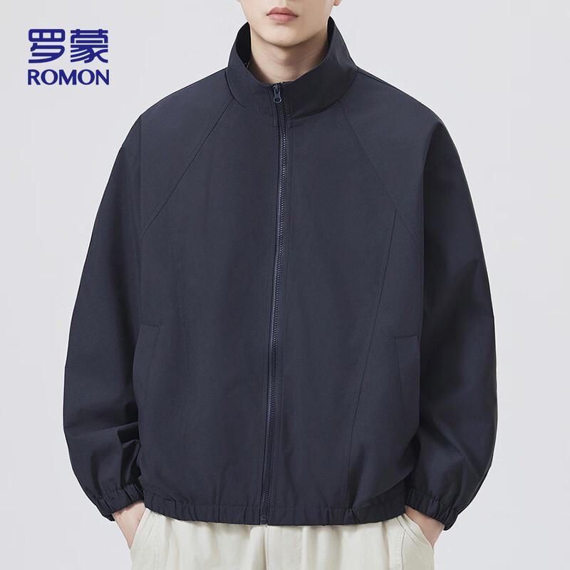 ROMON Men's Casual Windproof Stand-Collar Jacket