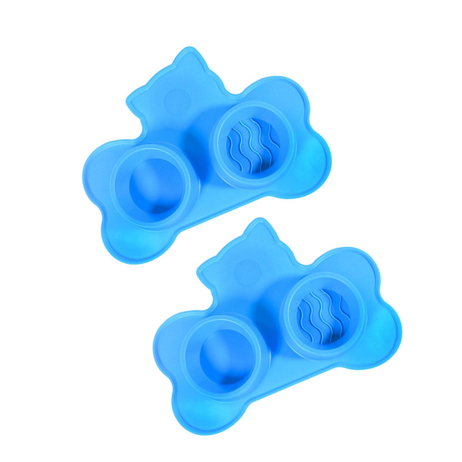 

Двойная миска для собак с присосками, кормушка для собак 2 в 1 для влажной и сухой пищи, легко моется синий