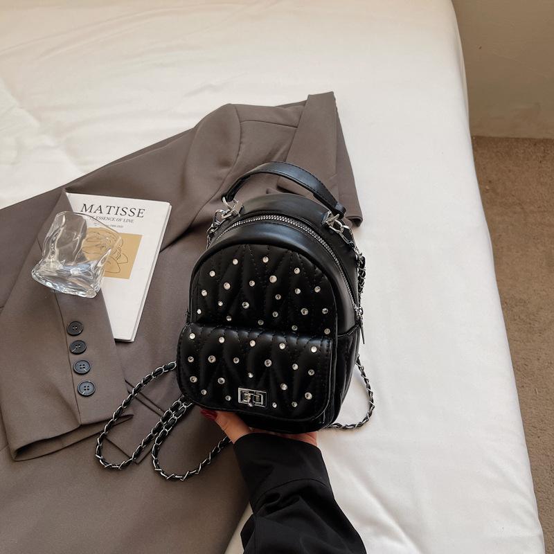 Korean Version of Fashion Portable Small Bag Women 2025 New High-value Chain Backpack Crossbody Casual Bag Women