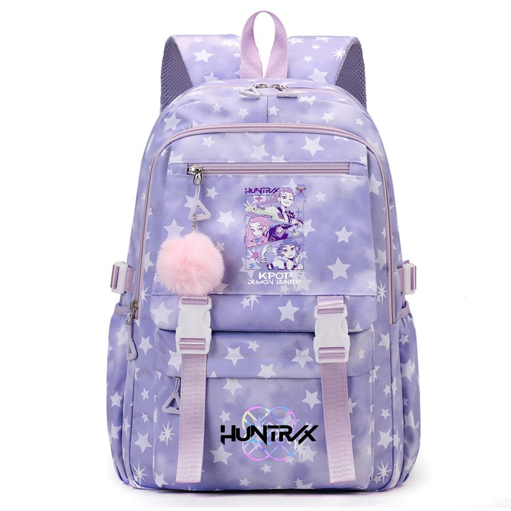 Cute Anime K-Pop Demon Hunters Printed Backpack for Teenager Student Girl Boy Bookbag Schoolbag Large Capacity Waterproof Travel Bag Gift Rucksak
