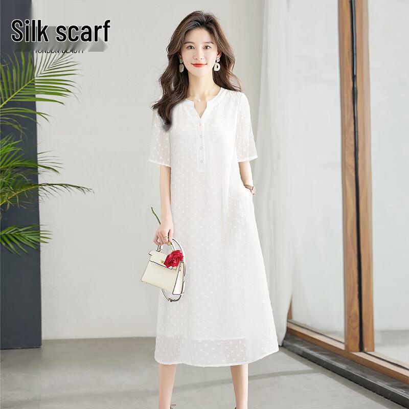 Women s Elegant A-Line Short Sleeve Midi Dress XL