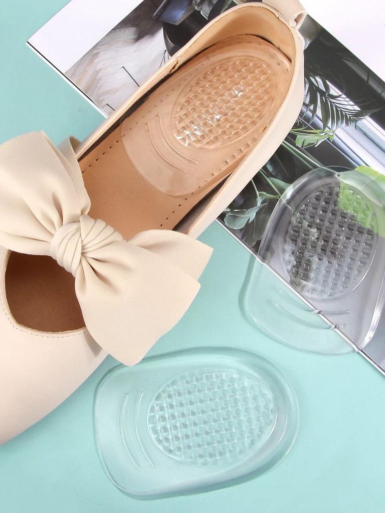 S L Size Silicone Transparent Height Increasing Pad for Men and Women's Heel Pads, Half Height Increasing Pad