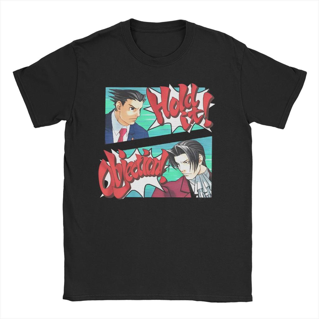 Ace Attorney Videospiel Phoenix Wright T-Shirts für Männer Frauen Vintage Reines Baumwoll-T-Shirt O-Ausschnitt Kurzarm T-Shirts Tops