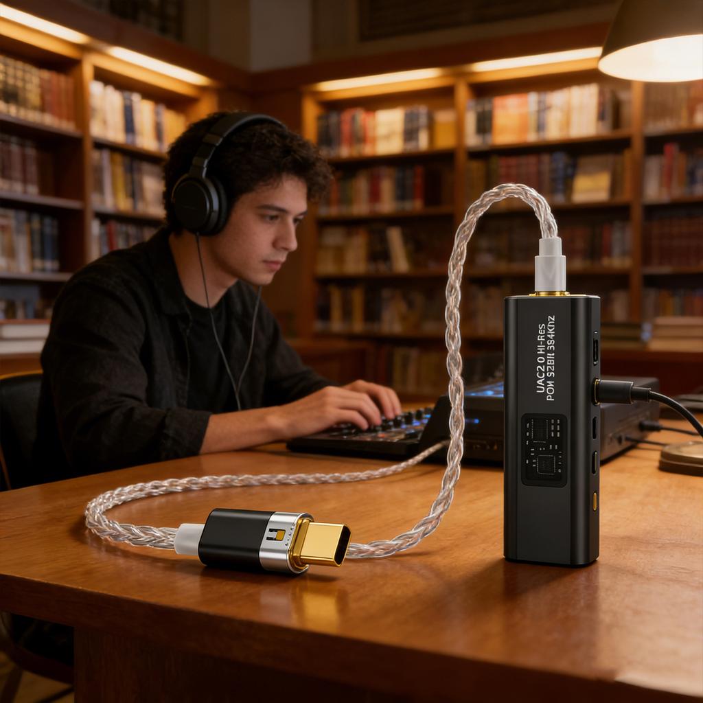 HIFI Type C Headphone Amplifier With 124dB Noise Radio Enhances Auditory Playbacks And Recording