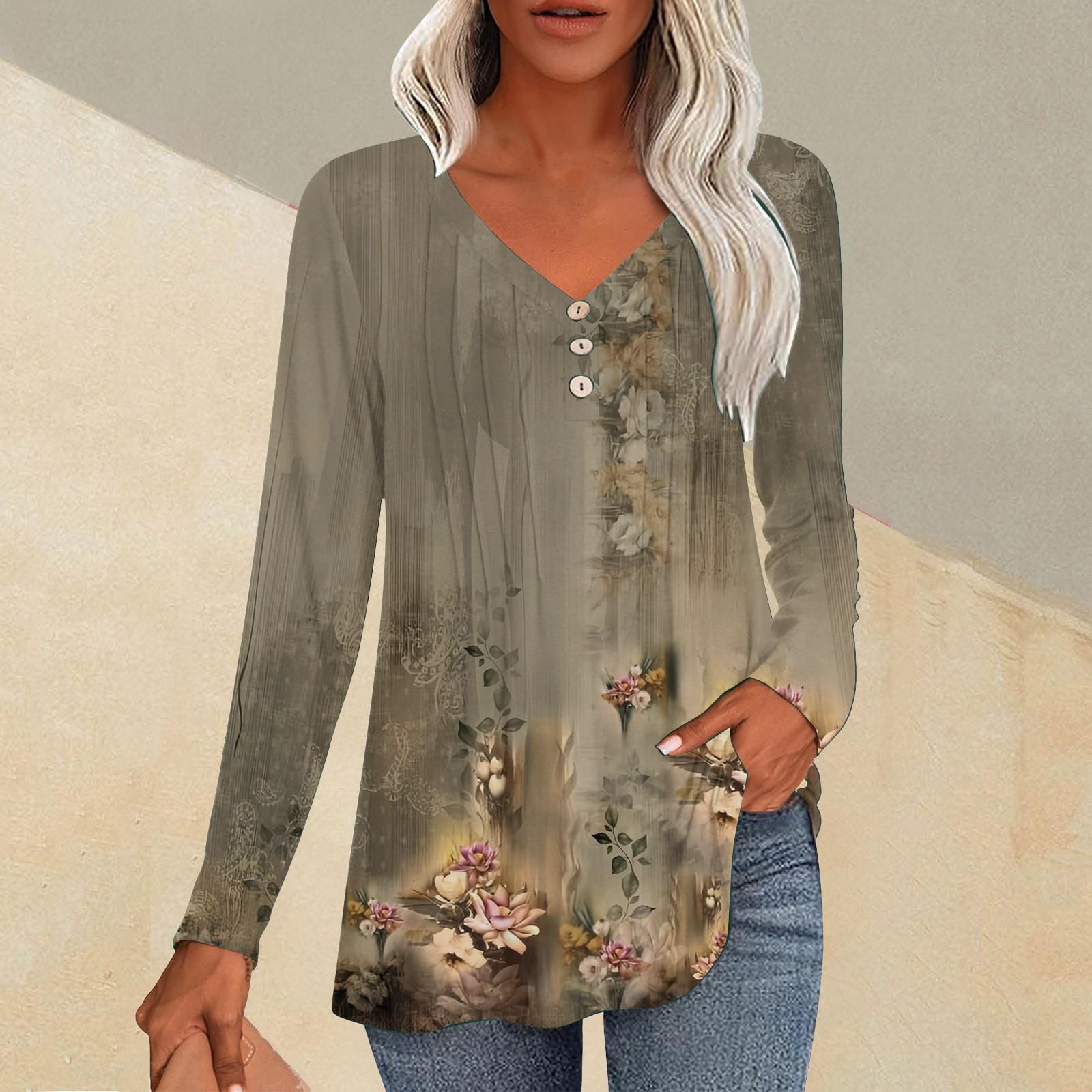 

Модные топы, повседневная плиссированная футболка с V-образным вырезом и длинным рукавом в стиле ретро с принтом XL винный